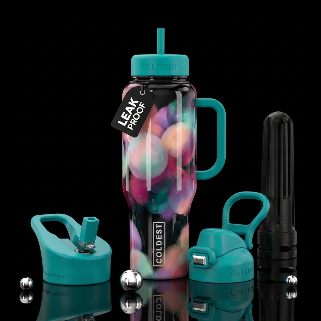 Blushies, glossy, trompe-l'œil, beautiferous abstr... water bottle design