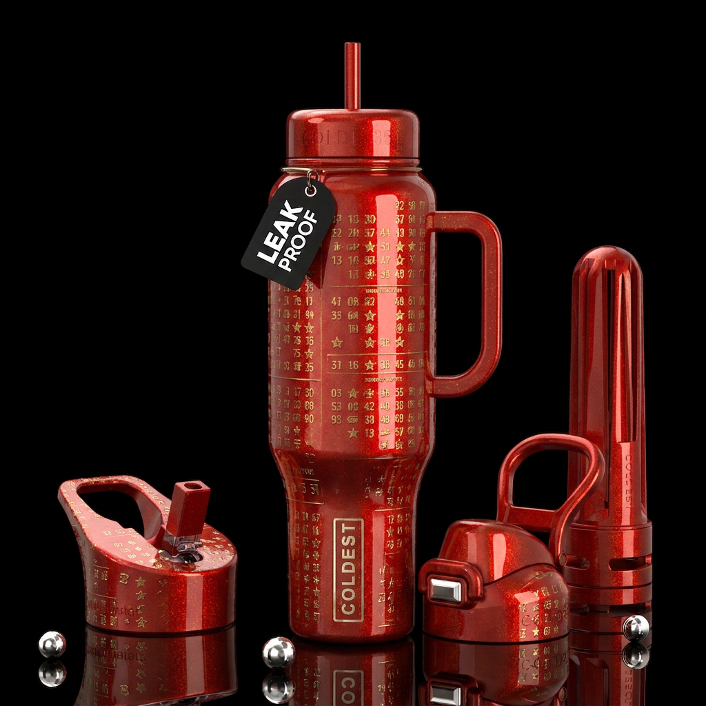 Lottery,glossy, trompe-l'œil, beautiferous water bottle design