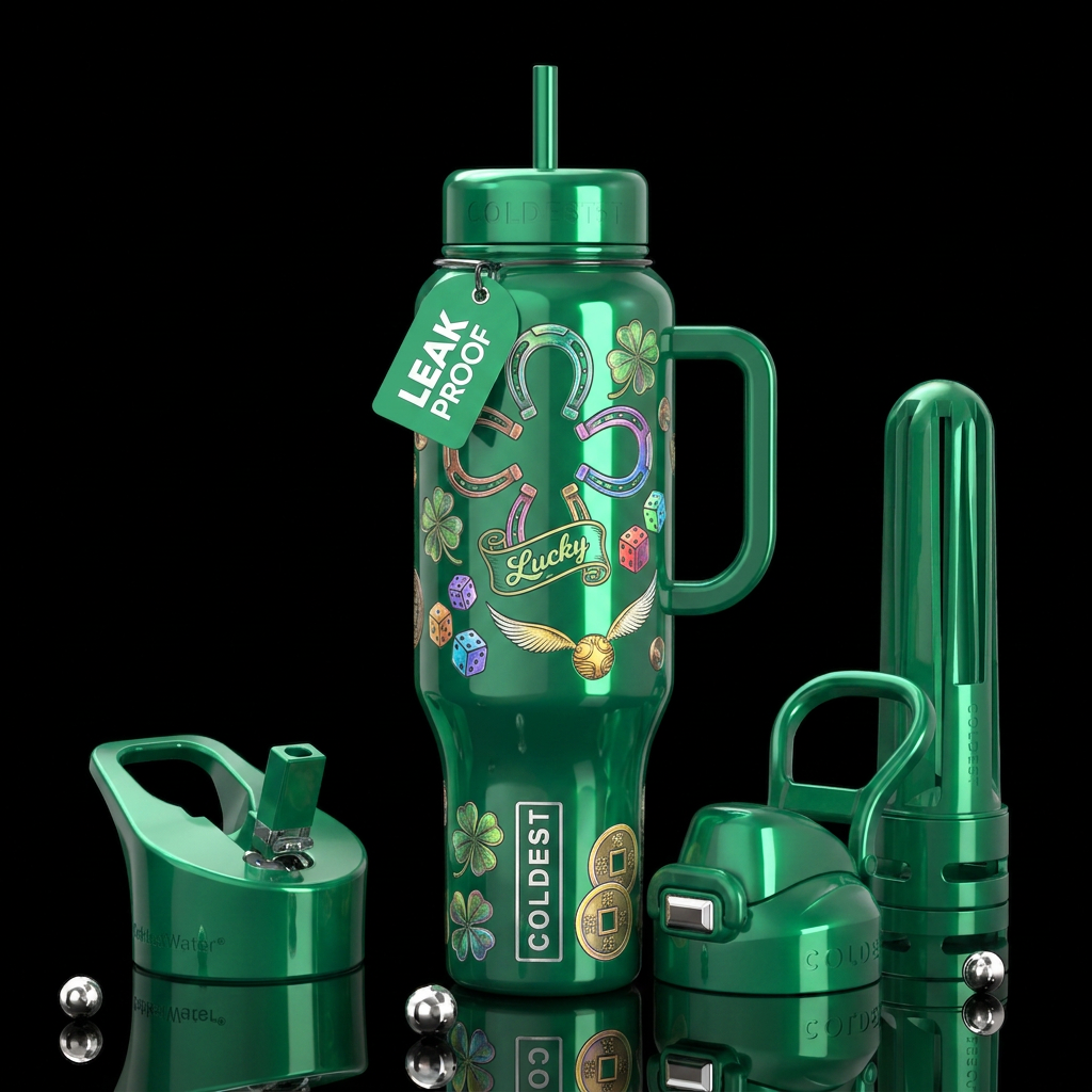 , Lucky Bottle,glossy, trompe-l'œil, beautiferous ... water bottle design