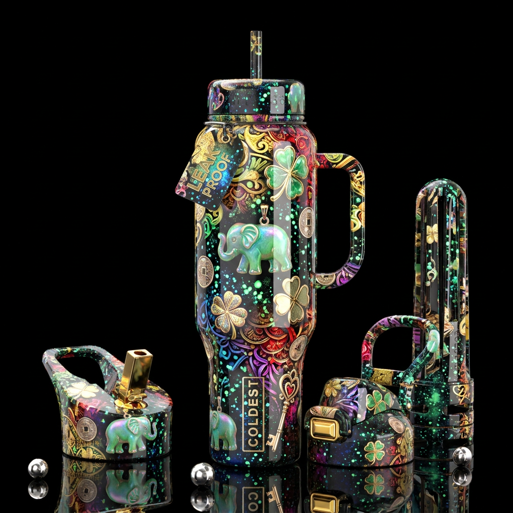, Lucky Bottle,glossy, trompe-l'œil, beautiferous ... water bottle design