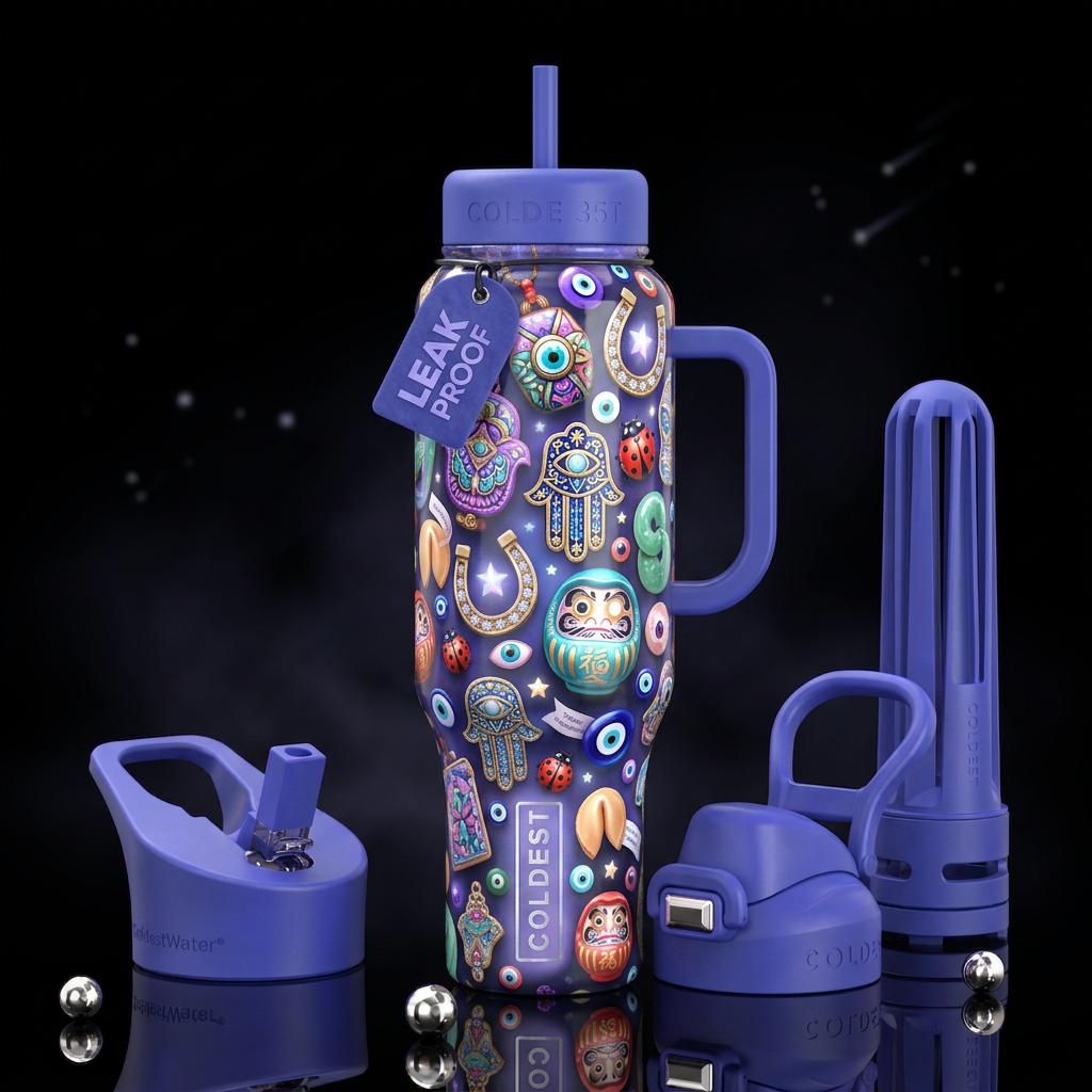 , Lucky Bottle,glossy, trompe-l'œil, beautiferous ... water bottle design