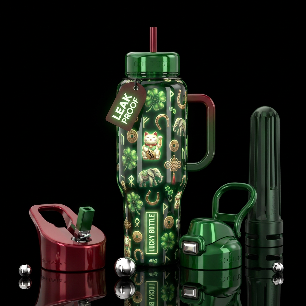 , Lucky Bottle,glossy, trompe-l'œil, beautiferous ... water bottle design