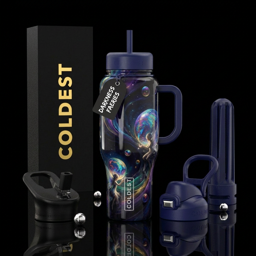 artistic, darkness, orb,, realism, luxurious, arti... water bottle design