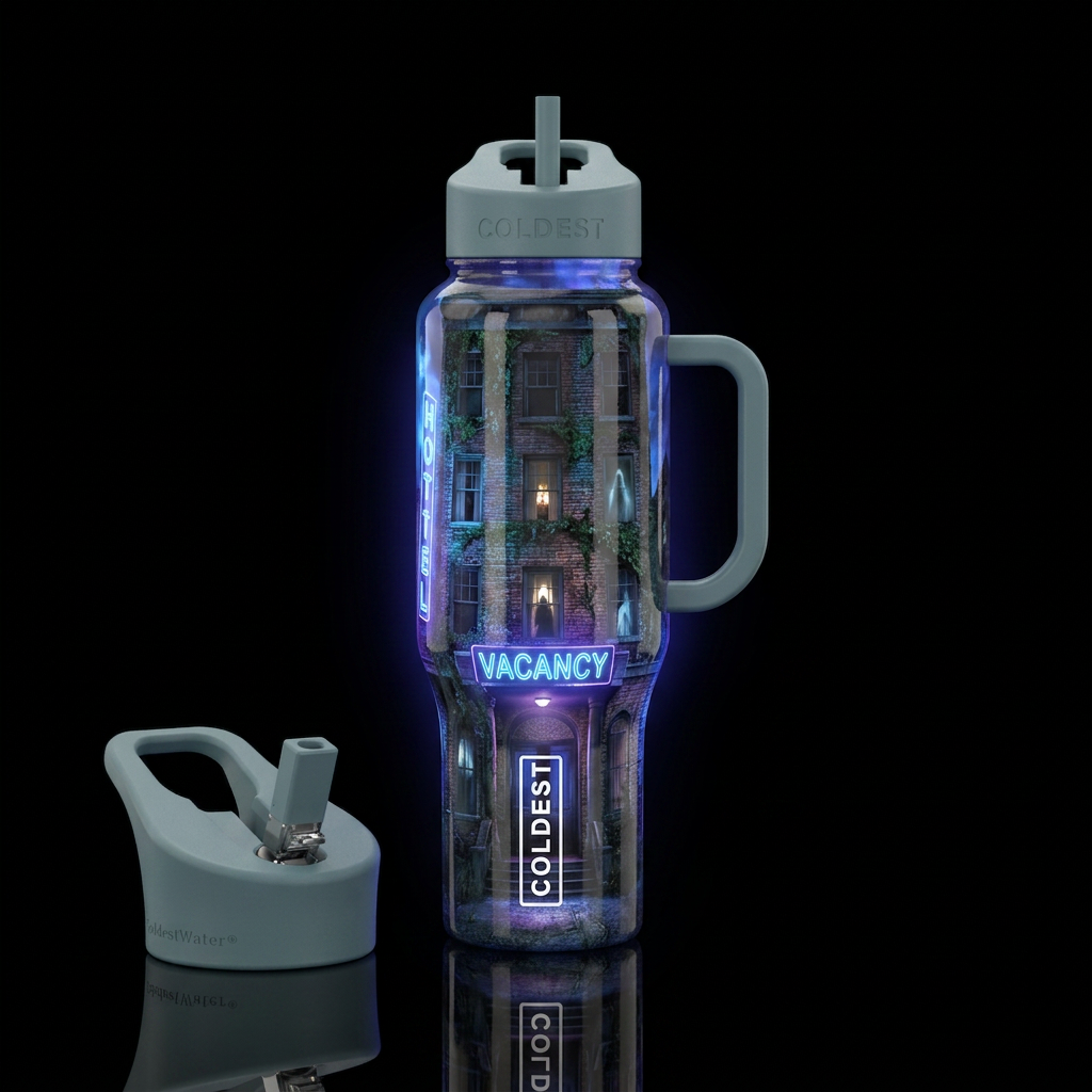 Boo-tiferous,glowie, trompe-l'œil, glossy, allurin... water bottle design