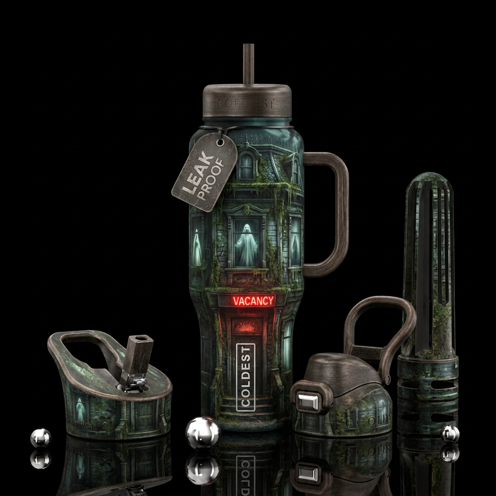 Boo-tiferous,glowie, trompe-l'œil, glossy, allurin... water bottle design