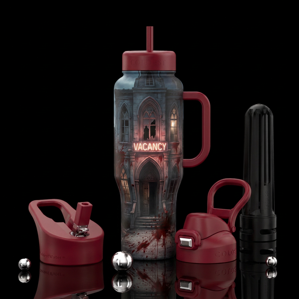 Boo-tiferous,glowie, trompe-l'œil, glossy, allurin... water bottle design