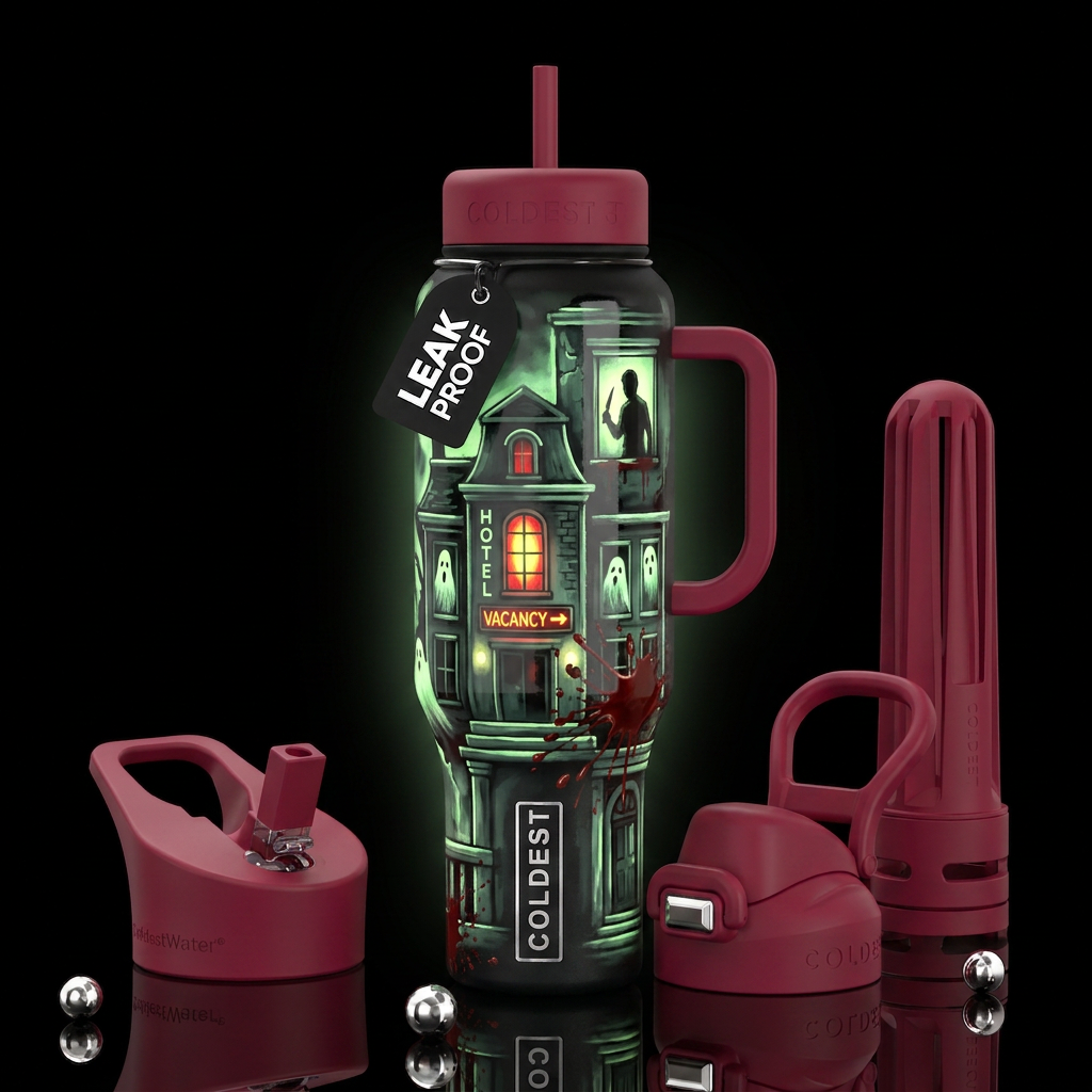 Boo-tiferous,glowie, trompe-l'œil, glossy, allurin... water bottle design