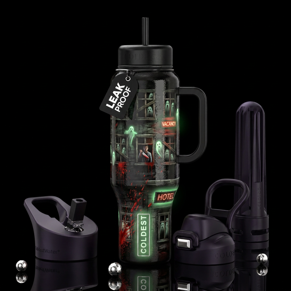 Boo-tiferous,glowie, trompe-l'œil, glossy, allurin... water bottle design