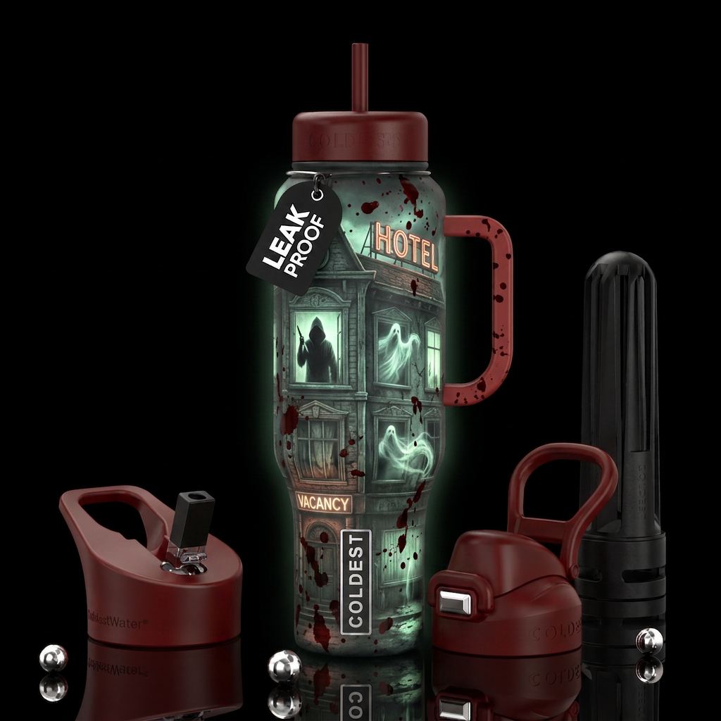 ,glowie, trompe-l'œil, glossy, alluring, vivid, cl... water bottle design