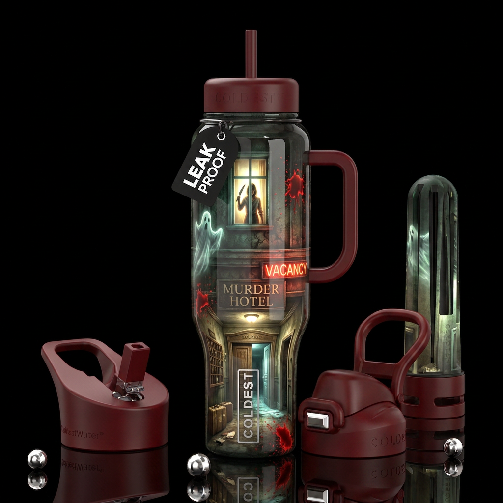 Beautiferous,glowie, trompe-l'œil, glossy, allurin... water bottle design