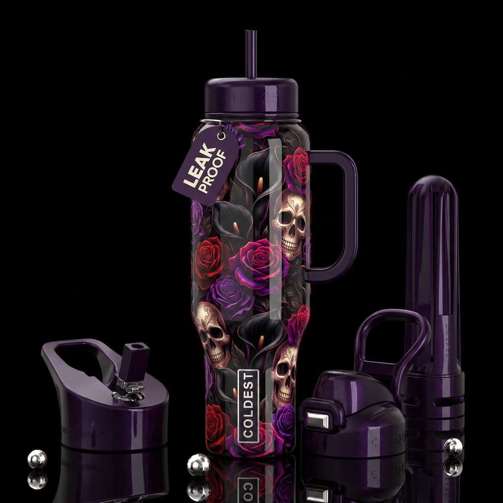 Beautiferous,glowie, trompe-l'œil, glossy, allurin... water bottle design