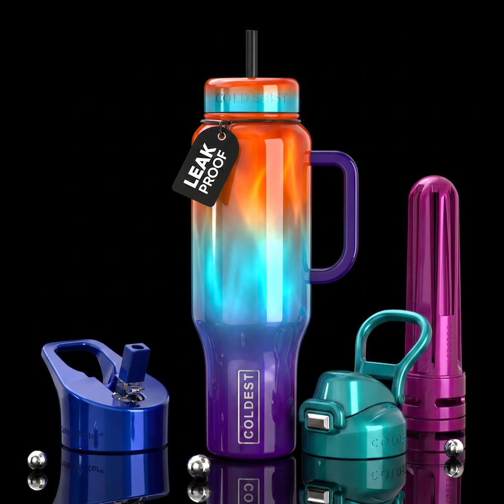 Dip dye,glossy, trompe-l'œil, beautiferous, glowie... water bottle design