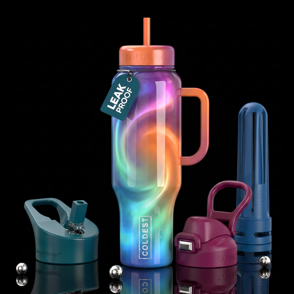 Dip dye,glossy, trompe-l'œil, beautiferous, glowie... water bottle design