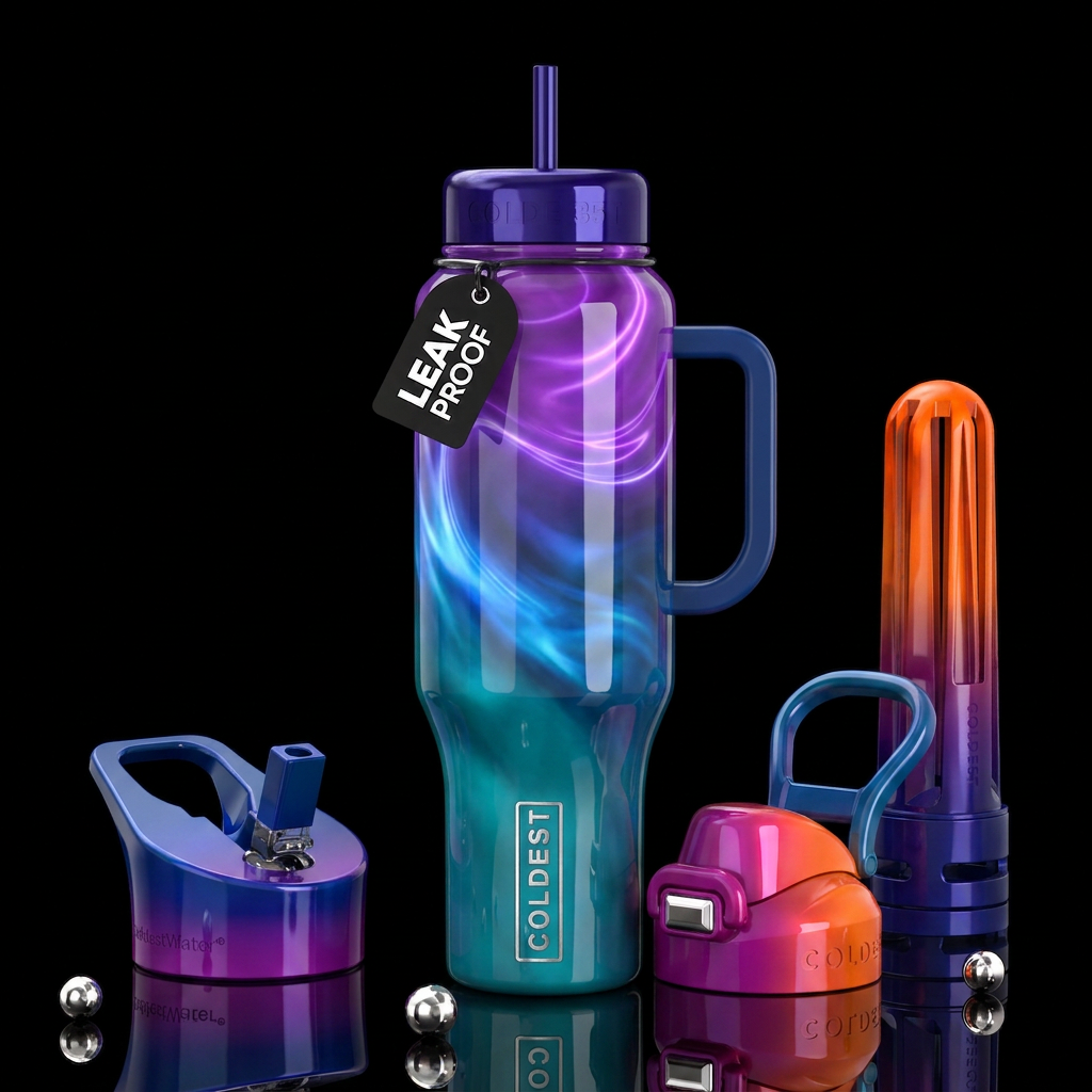 Dip dye,glossy, trompe-l'œil, beautiferous, glowie... water bottle design