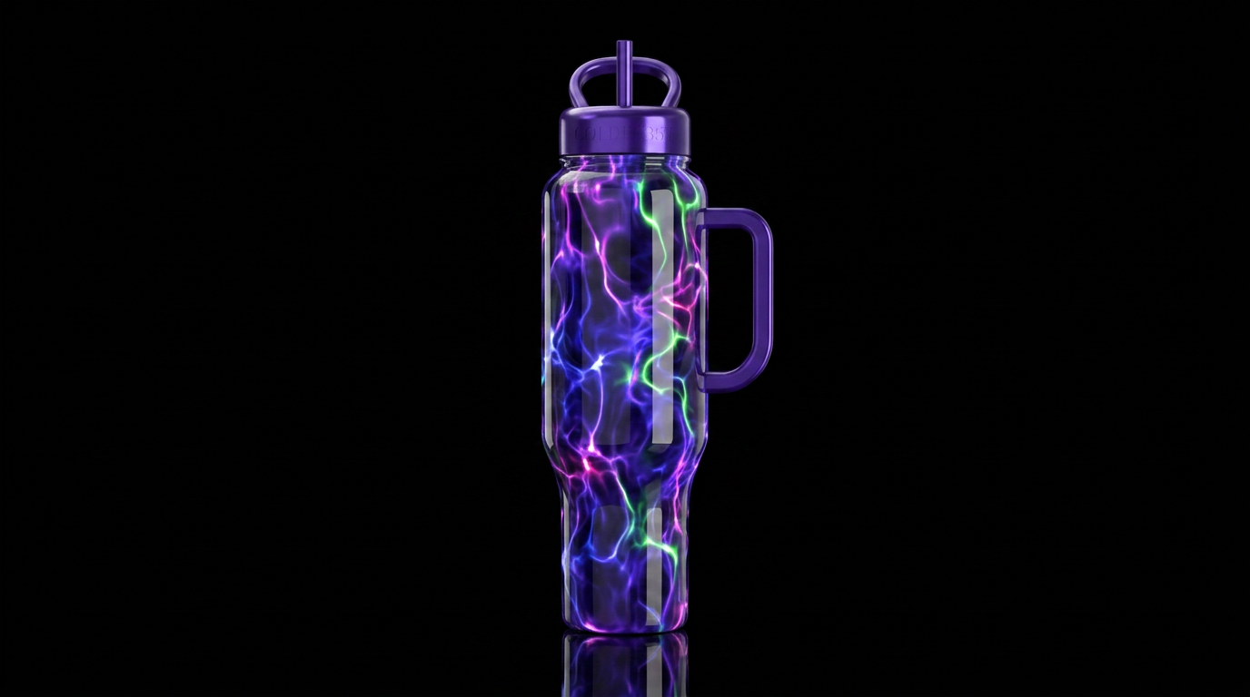 otherworldly, plasma, shiny,trompe-l'œil, beautife... water bottle design