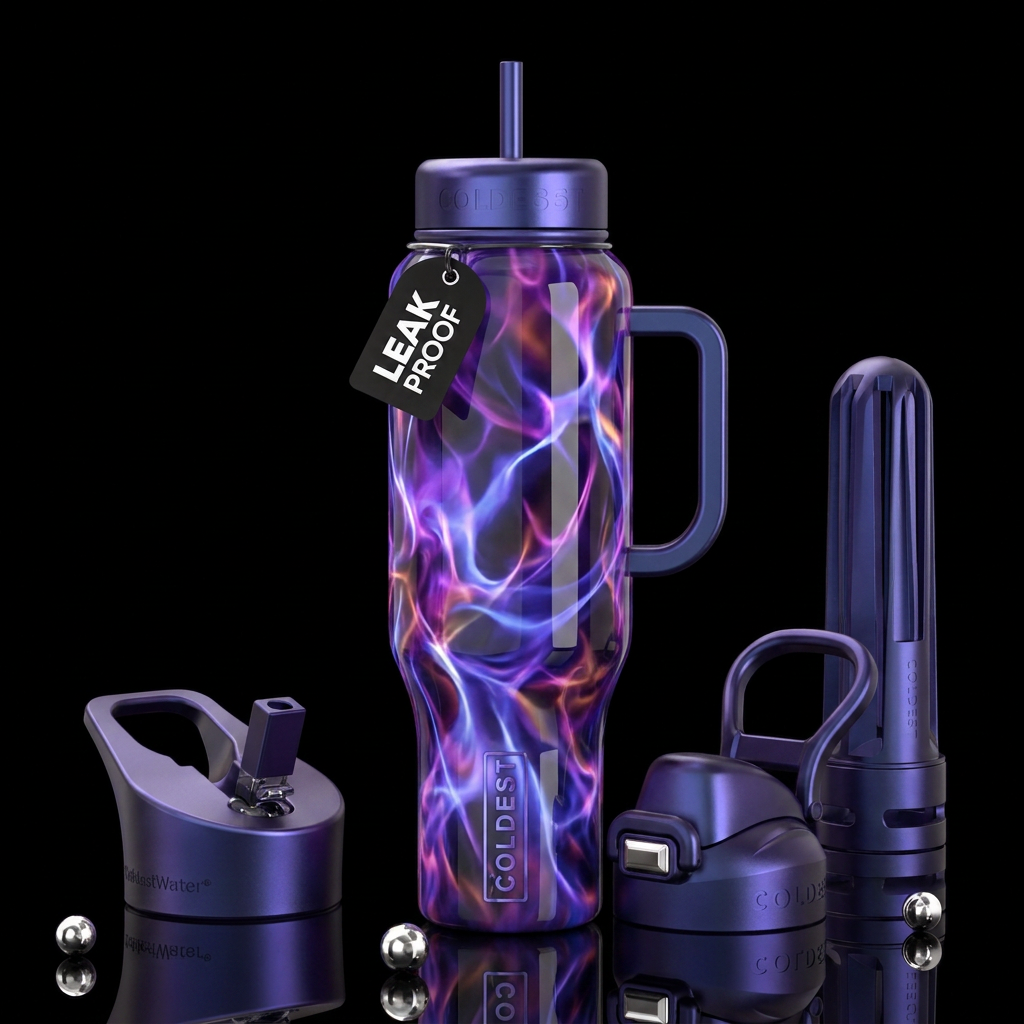 otherworldly, plasma, shiny,trompe-l'œil, beautife... water bottle design