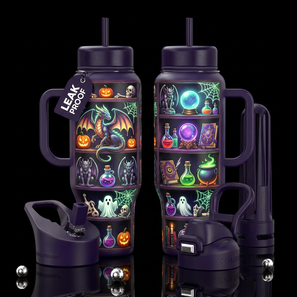 Shelf that goes around whole bottle with lots of H... water bottle design