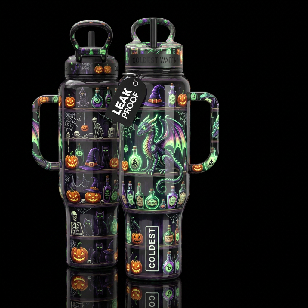 Shelf that goes around whole bottle with lots of H... water bottle design
