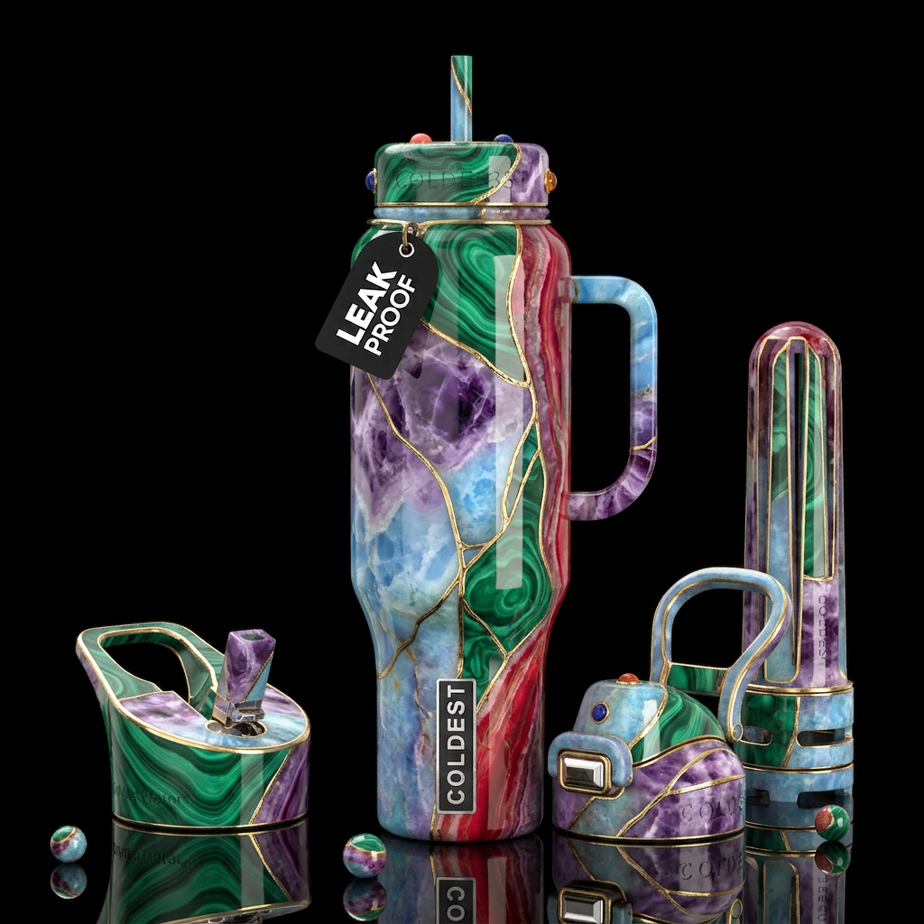 Genuine,innocent, kind, trompe-l'œil,glossy, beaut... water bottle design