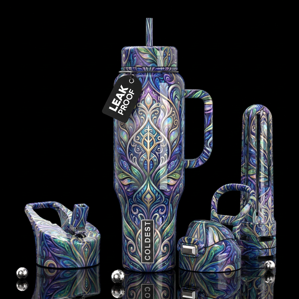 Genuine,return to innocence, kind, trompe-l'œil,gl... water bottle design