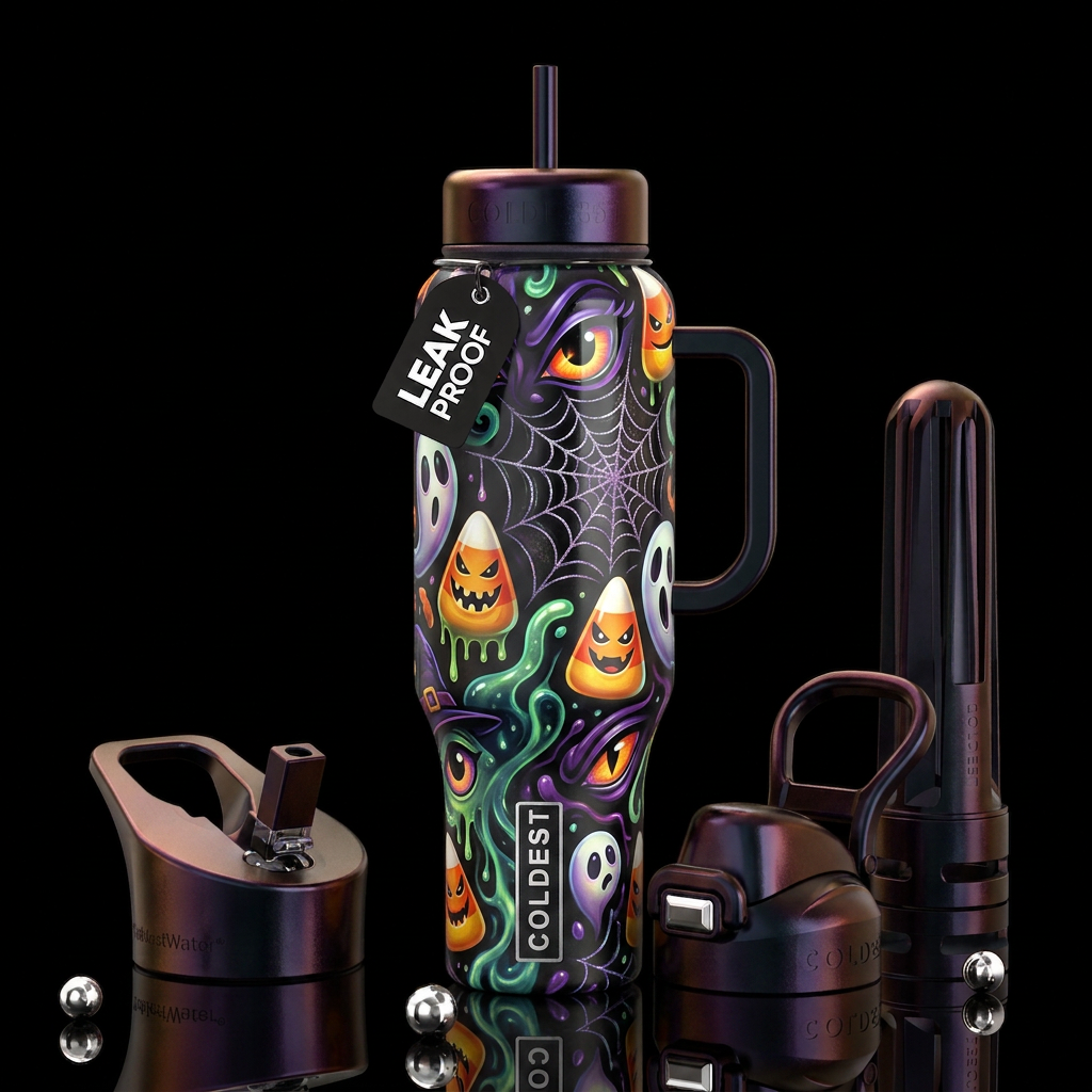Avant-garde,Halloween, savvy,glowie,sassy, glossy,... water bottle design