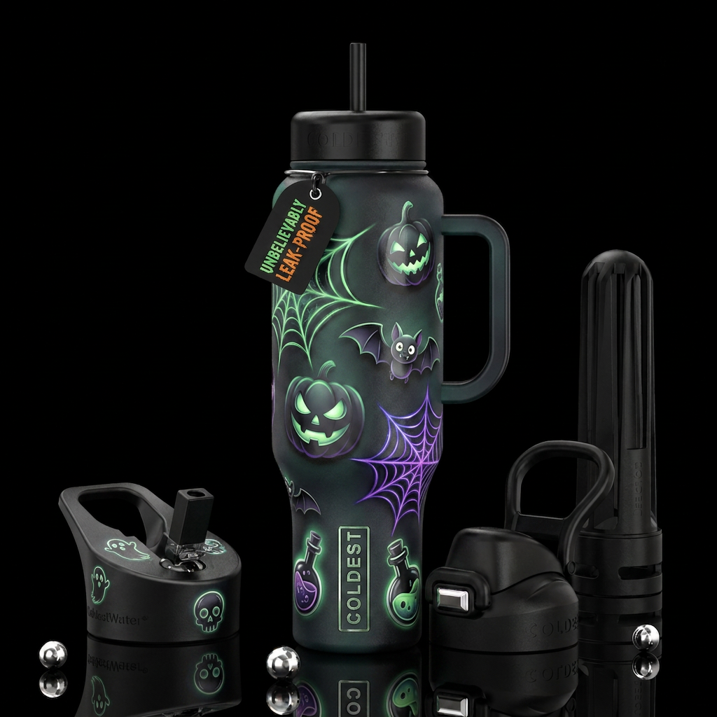 Avant-garde,Halloween, savvy,glowie,sassy, glossy,... water bottle design