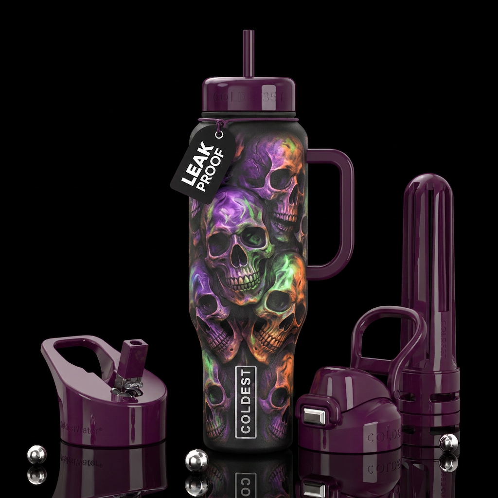Avant-garde, spooky,Halloween, savvy,glowie,sassy,... water bottle design