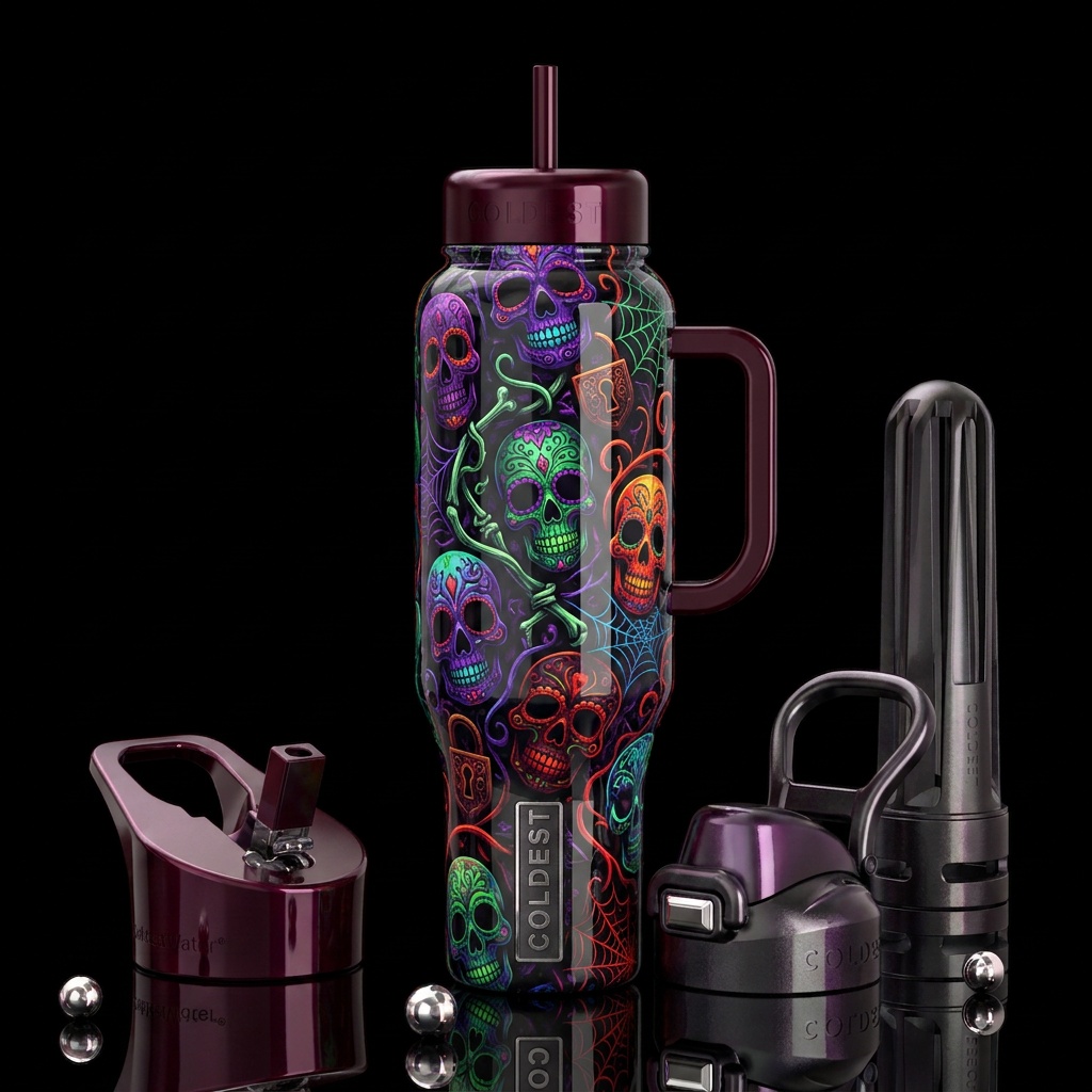 Avant-garde, spooky,Halloween, savvy,glowie,sassy,... water bottle design