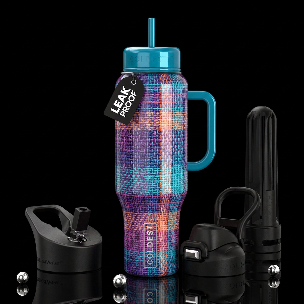 Weft,glossy, trompe-l'œil, beautiferous water bottle design