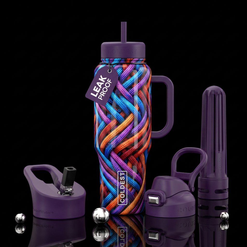 Comfy,cozy,glossy, trompe-l'œil, beautiferous, par... water bottle design