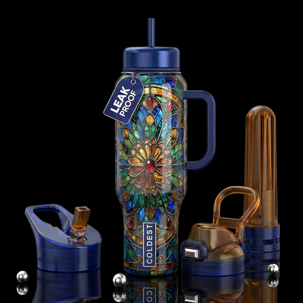 Ferris, glossy, trompe-l'œil, beautiferous,Tiffany... water bottle design