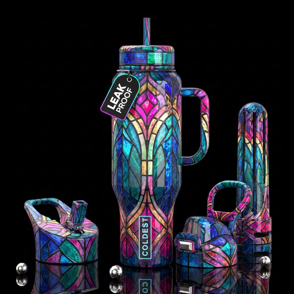 Ferris, glossy, trompe-l'œil, beautiferous,Tiffany... water bottle design