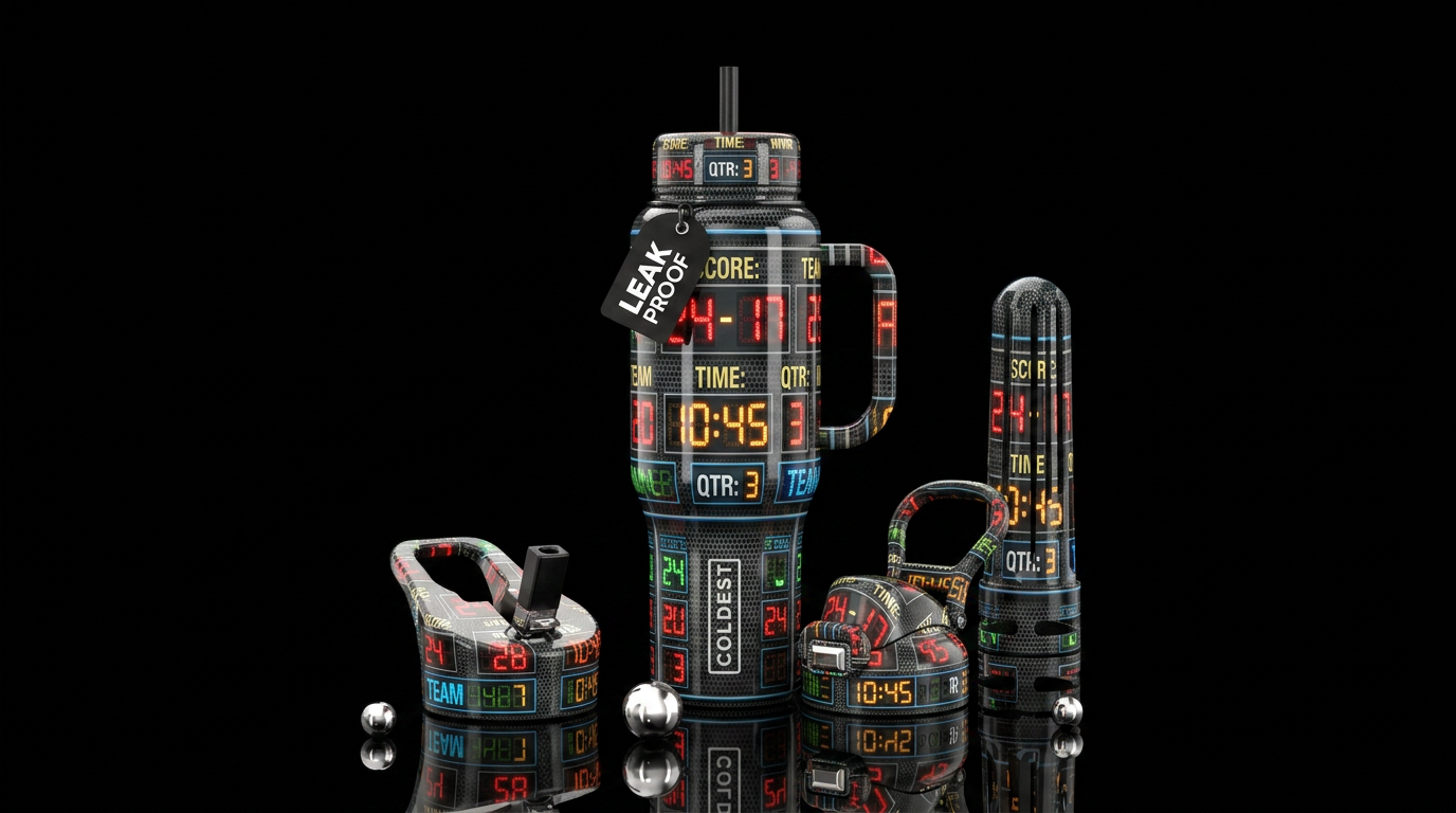 Scoreboard,glossy,trompe-l'œil, beautiferous water bottle design