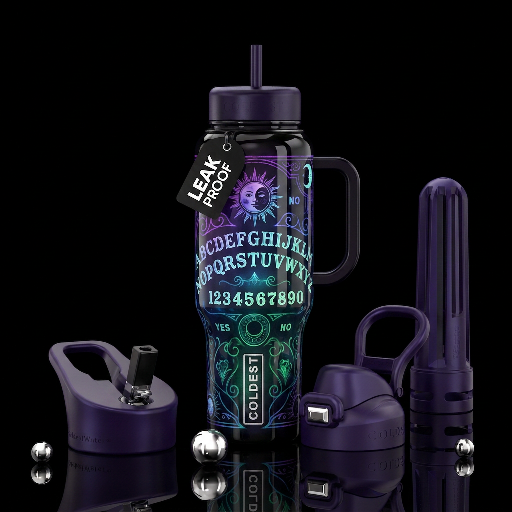 Oiuji boardv cup,glossy, trompe-l'œil, beautiferou... water bottle design