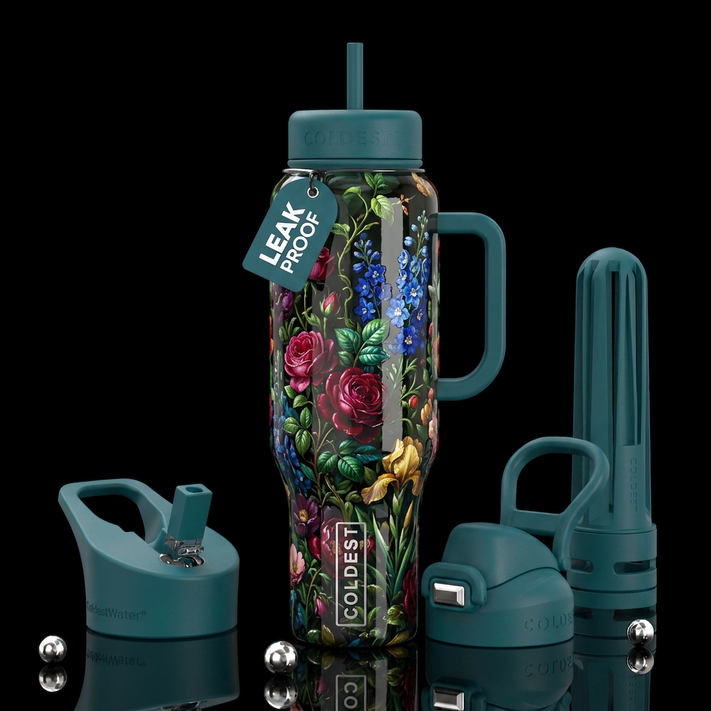Blessing, glossy, trompe-l'œil, beautiferous, imbu... water bottle design