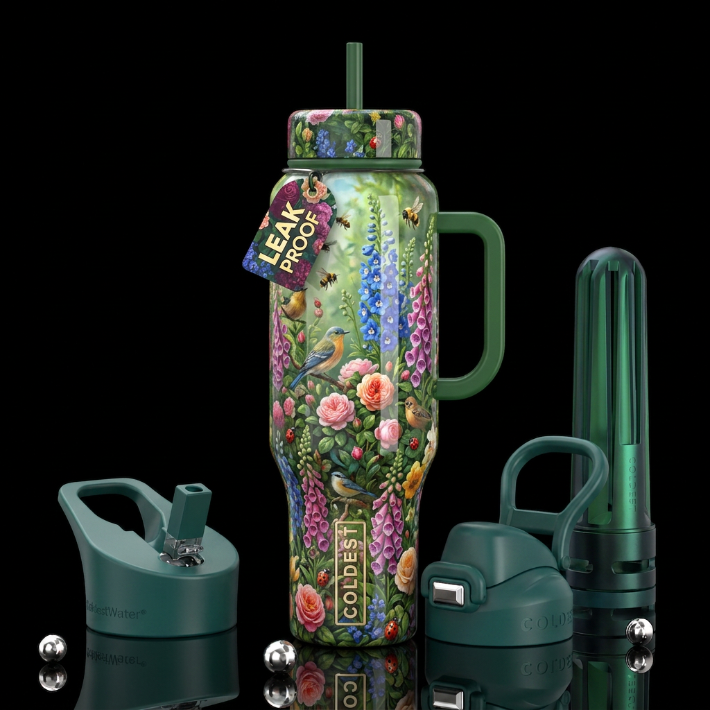 Blessing, glossy, trompe-l'œil, beautiferous, imbu... water bottle design