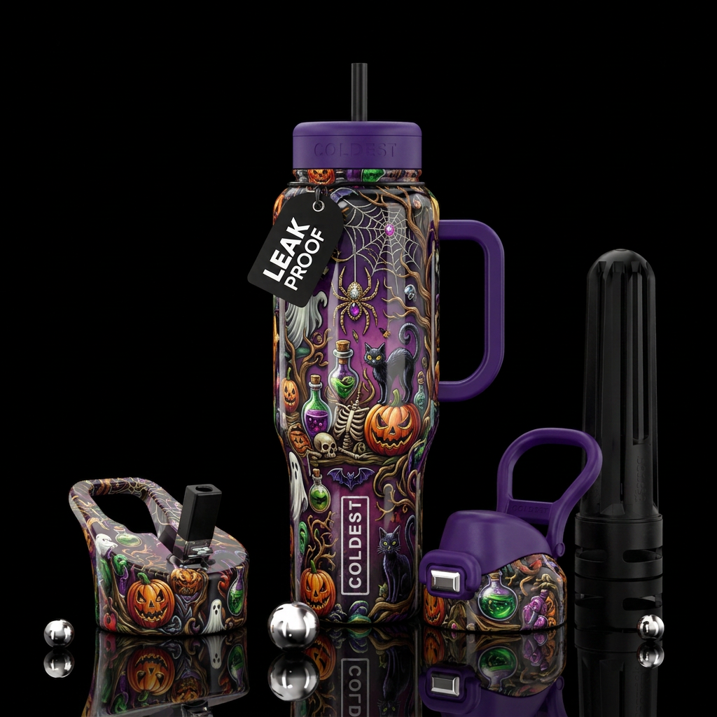 Hideous Halloween, glossy, trompe-l'œil, beautifer... water bottle design