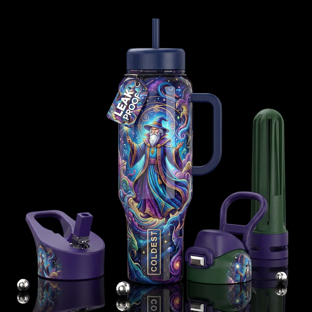 Bliss,trompe-l'œil, beautiferous, glossy,, dreamy,... water bottle design