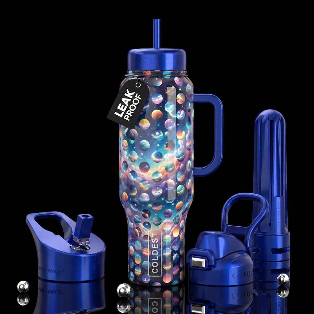 Bliss,trompe-l'œil, beautiferous, glossy,, dreamy,... water bottle design
