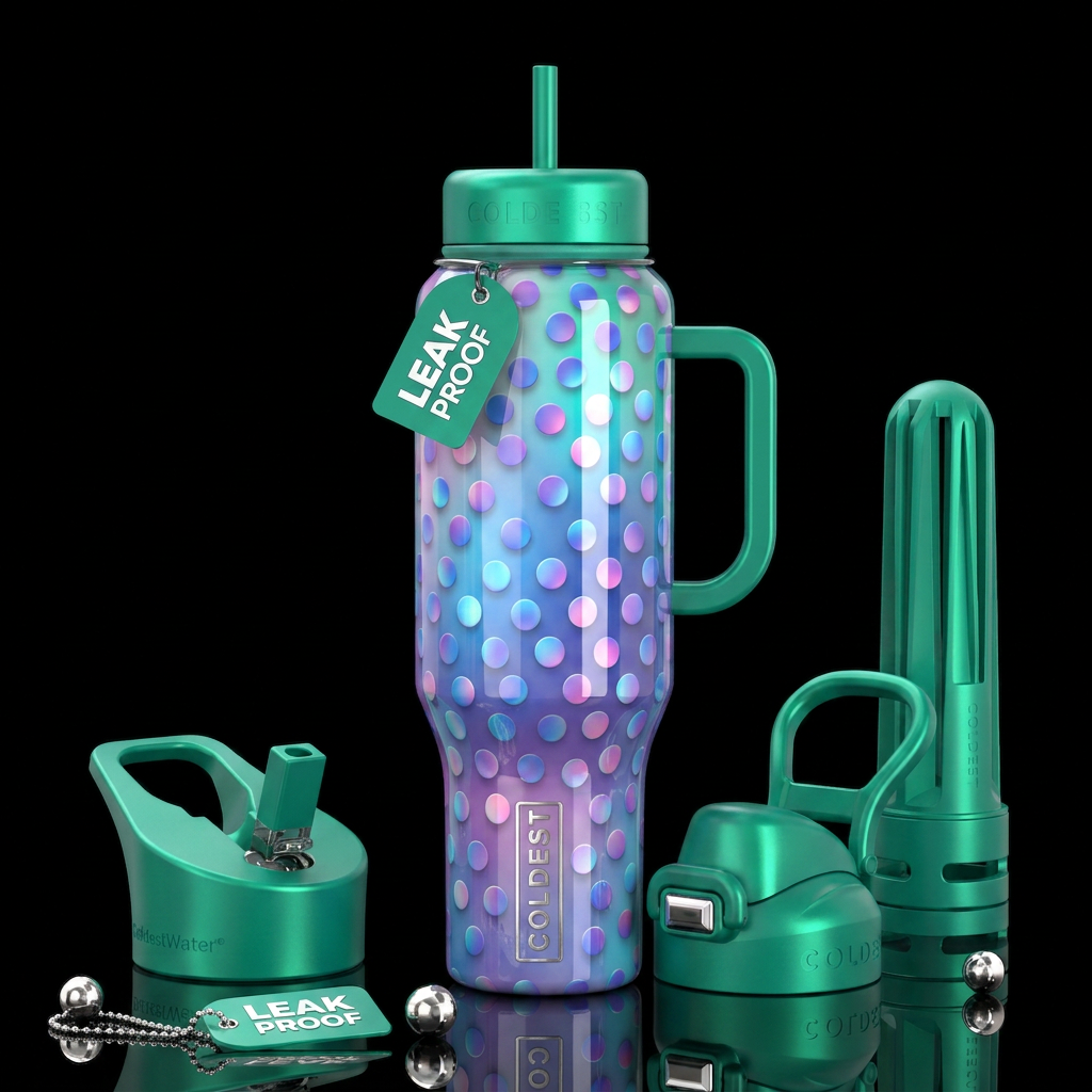 Bliss,trompe-l'œil, beautiferous, glossy,, dreamy,... water bottle design