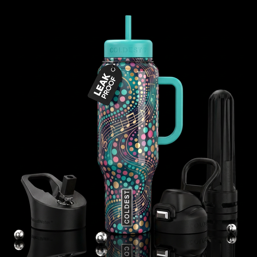 Bliss,trompe-l'œil, beautiferous, glossy,, dreamy,... water bottle design
