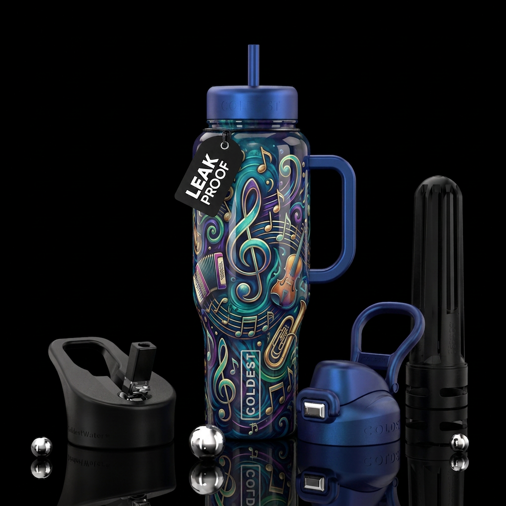 Bliss,trompe-l'œil, beautiferous, glossy,, dreamy,... water bottle design