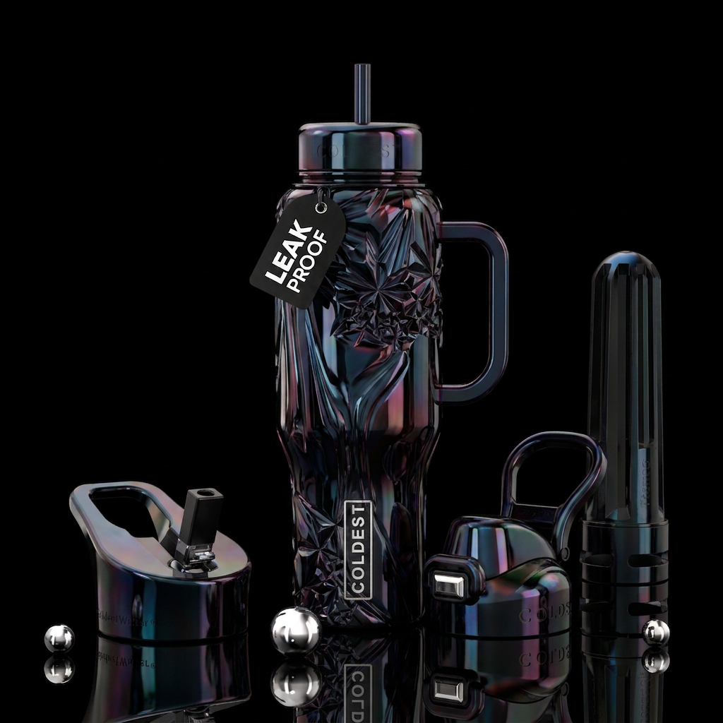 Bonus,glossy, trompe-l'œil, beautiferous water bottle design