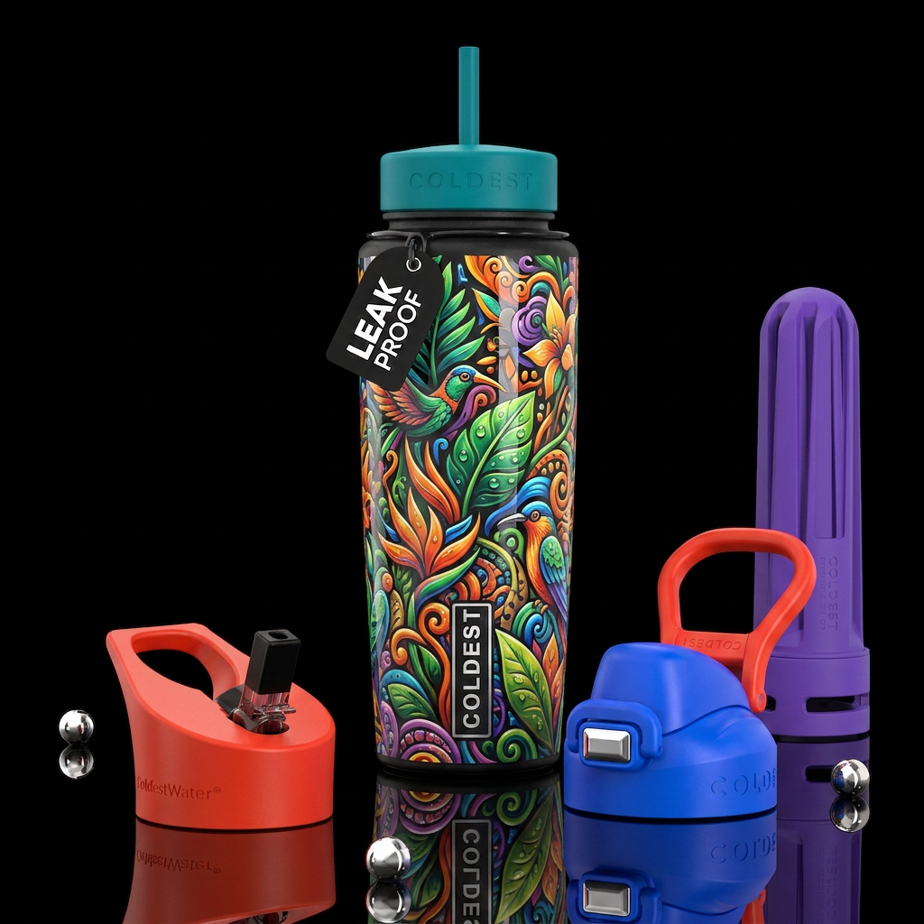 Simple, life, glossy, trompe-l'œil,beautiferous, d... water bottle design