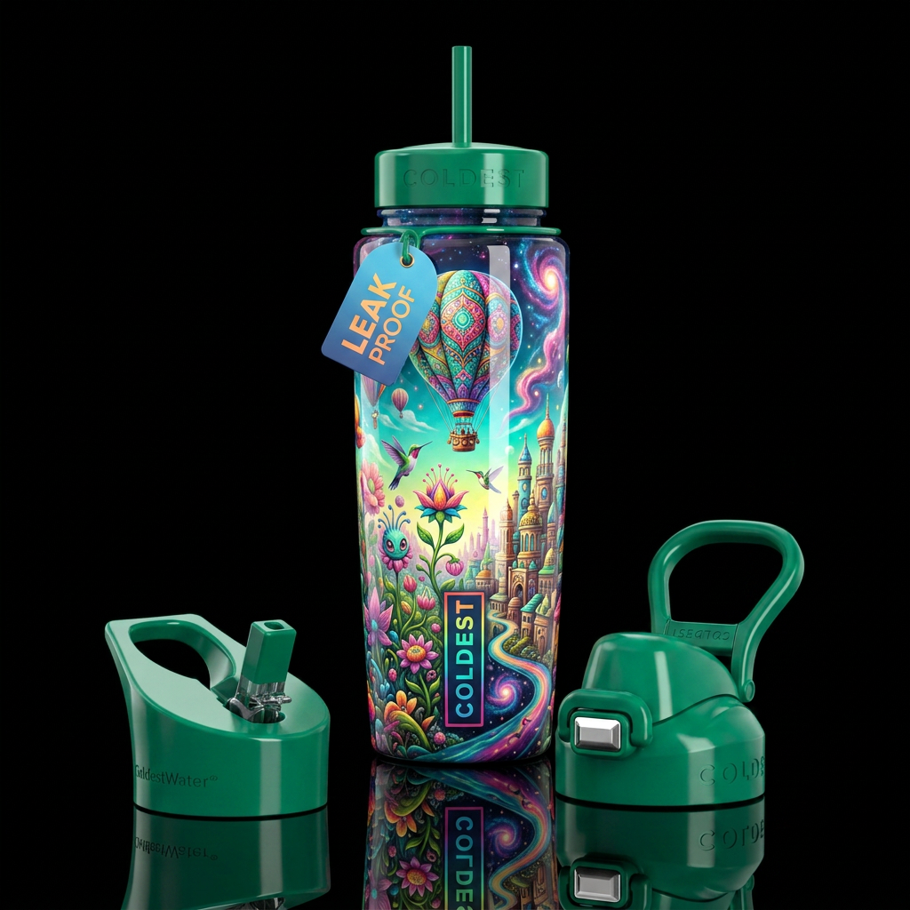 Simple, life, glossy, trompe-l'œil,beautiferous, d... water bottle design