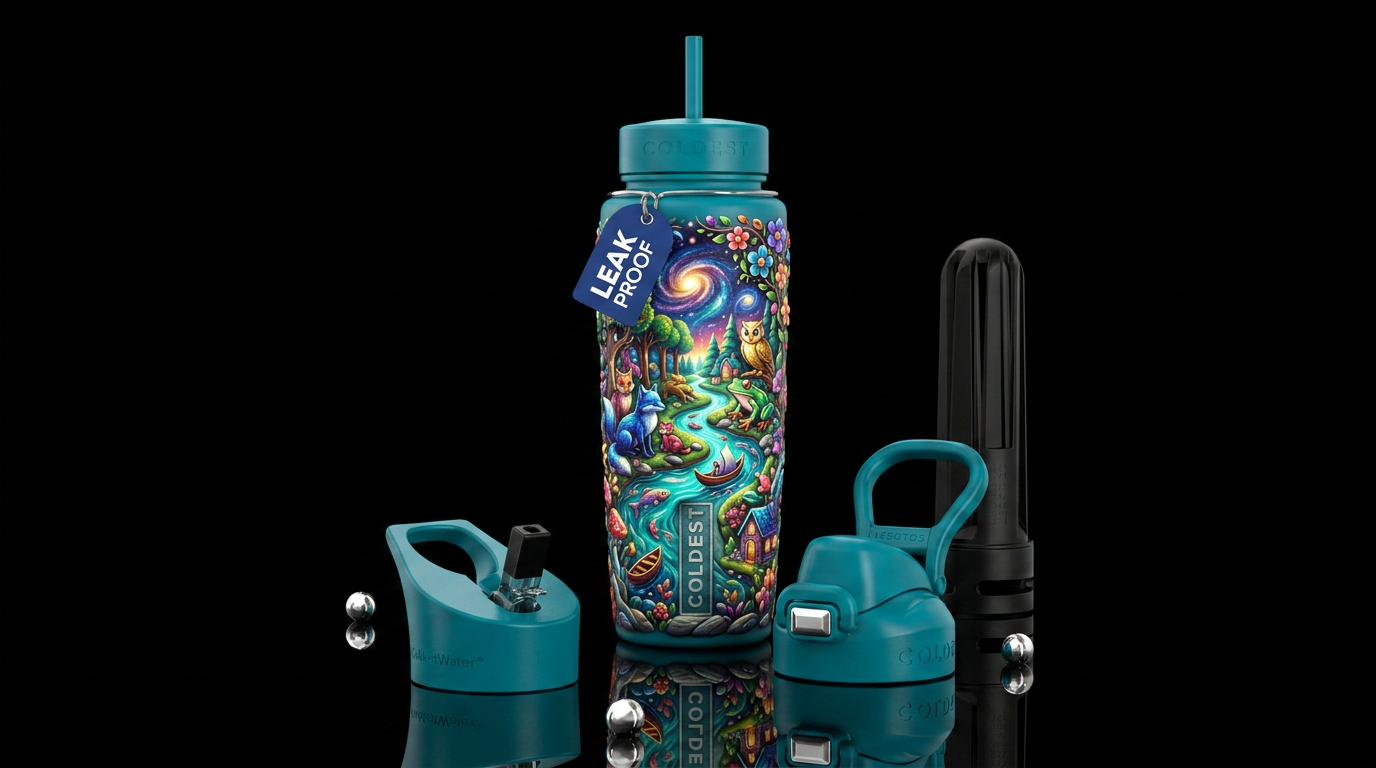 Simple, life, glossy, trompe-l'œil,beautiferous, d... water bottle design