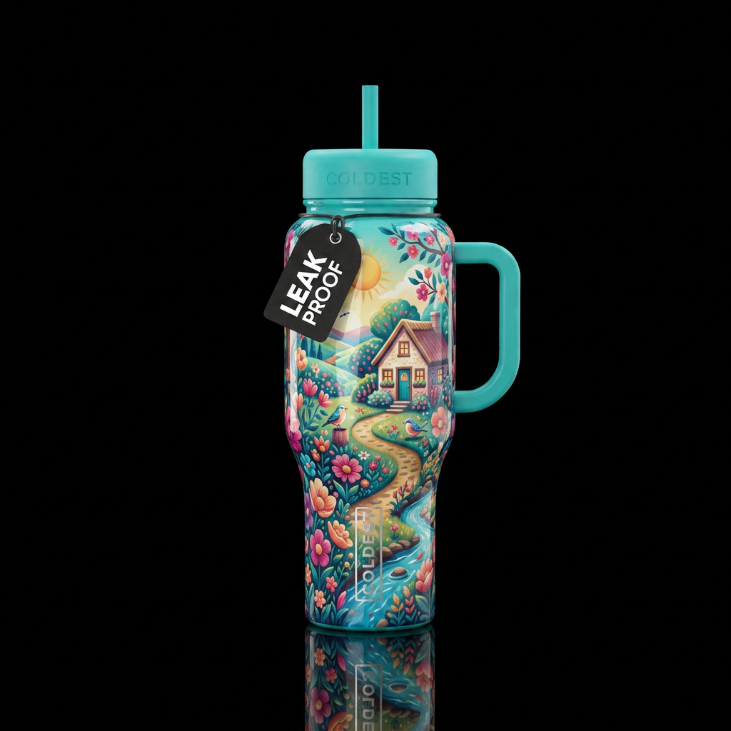 Simple, life, glossy, trompe-l'œil,beautiferous, d... water bottle design