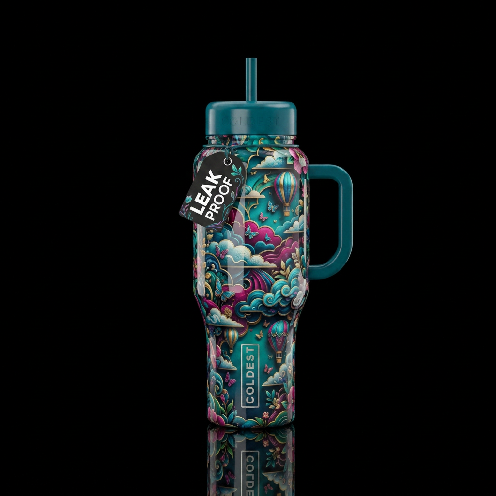 Simple, life, glossy, trompe-l'œil,beautiferous, d... water bottle design