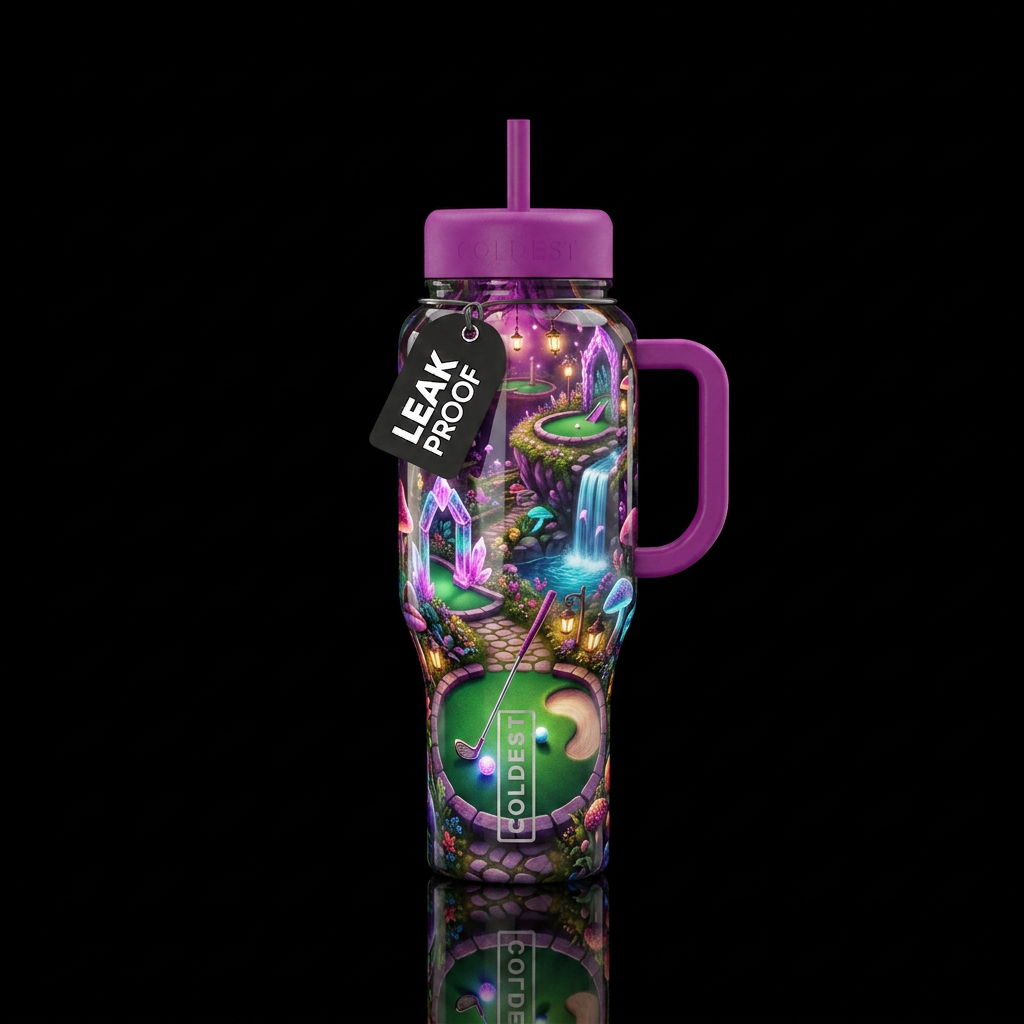 Faerie mini golf,glossy,trompe-l'œil, beautiferous... water bottle design
