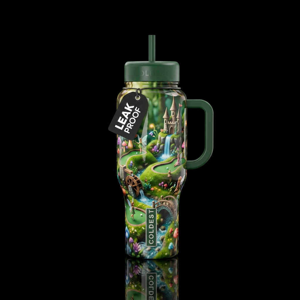 Faerie mini golf,glossy,trompe-l'œil, beautiferous... water bottle design